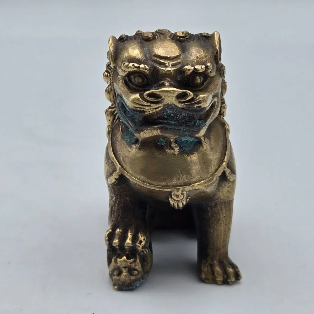 Vintage Solid‎ Brass Mini Foo Dog